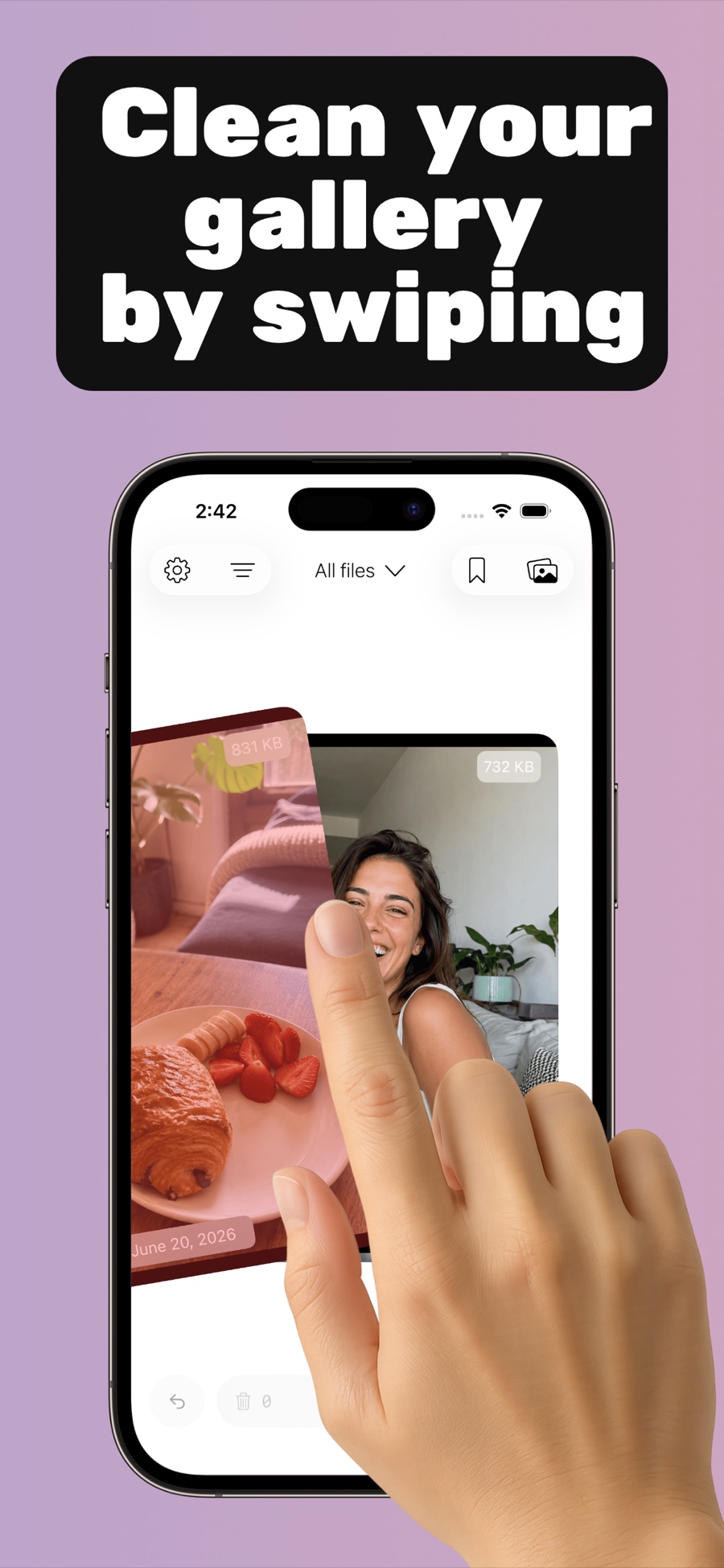 Clean your gallery by swiping